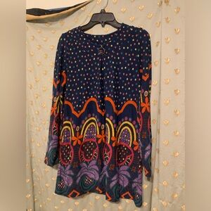 Hessi Retro Vintage 70’s style dress with Button Detail Size Small